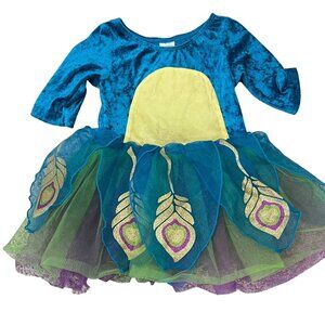 Gymboree Peacock Dress Costume 12-18 Mos Velvet & Tulle Polyester Blend Toddler